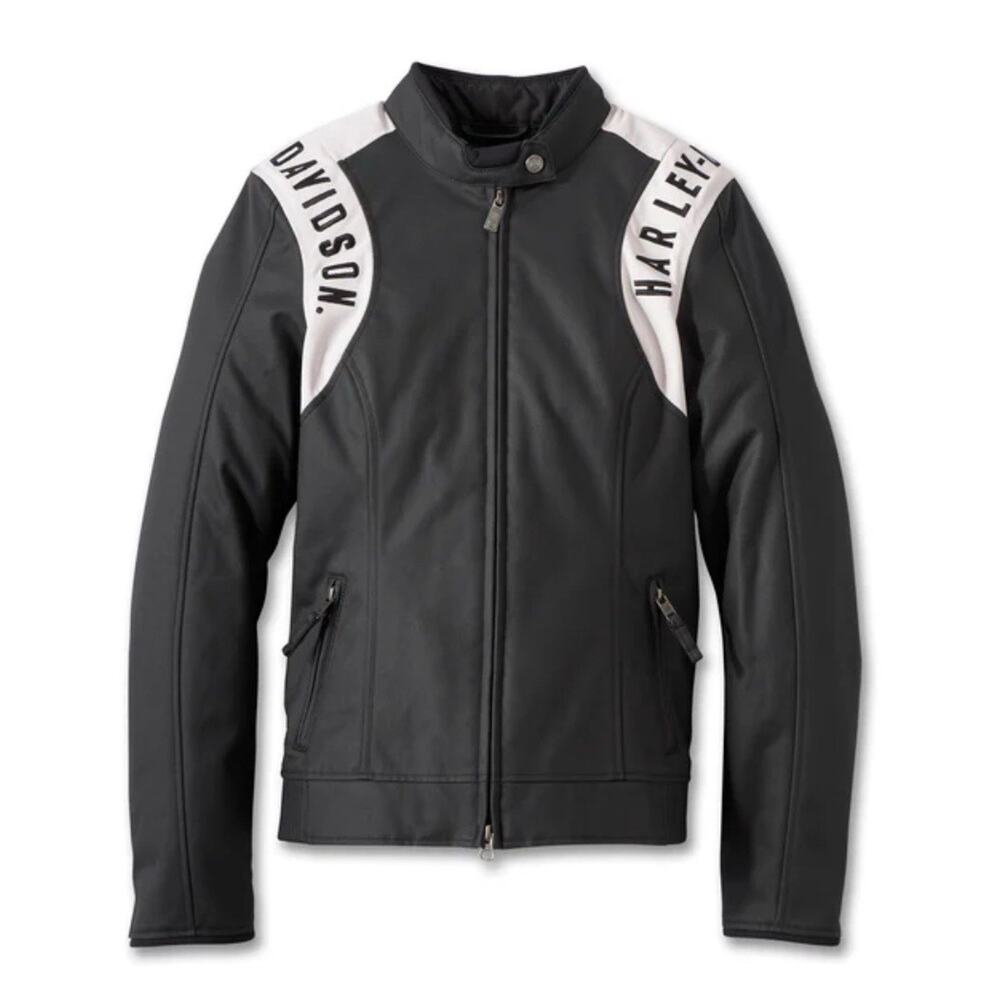 Harley Davidson Women's 120th Anniversary Imprint Riding Jacket, Black, Size S